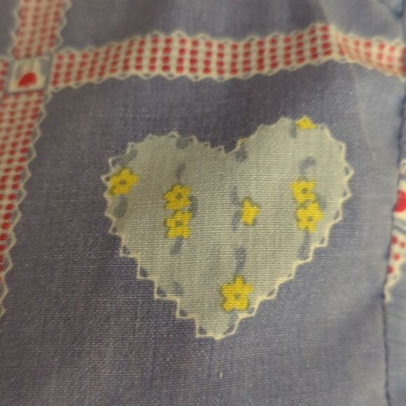 Vintage Victoria Jones blue patchwork heart‎ print shirt - Picture 7 of 8